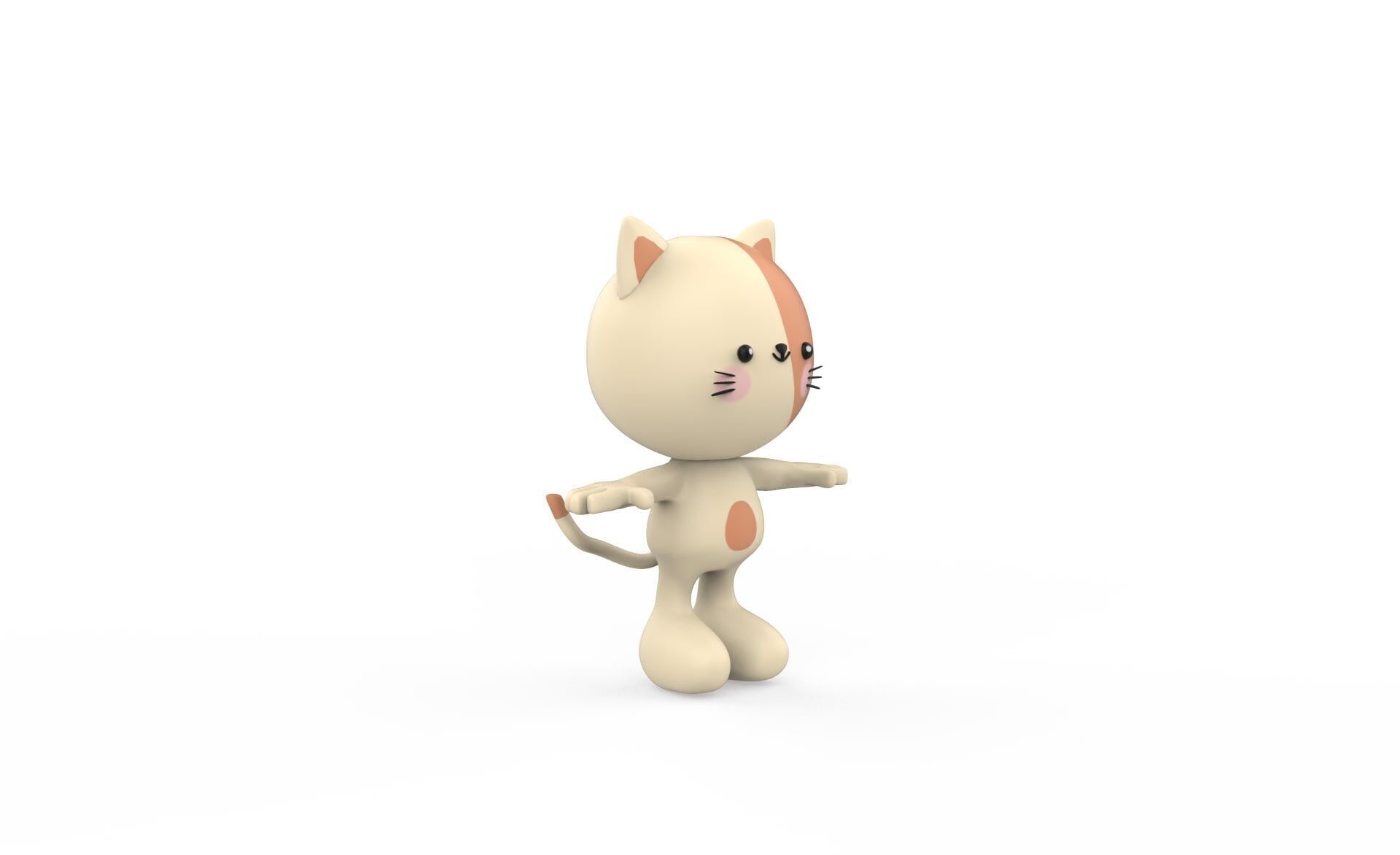 Character002 Cat Animal Low-poly 3D model_12