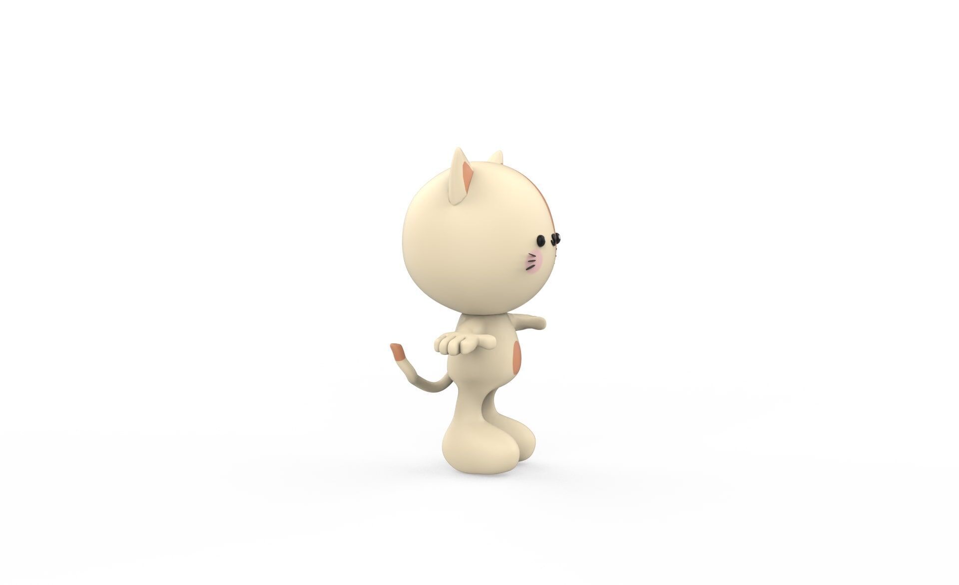 Character002 Cat Animal Low-poly 3D model_11