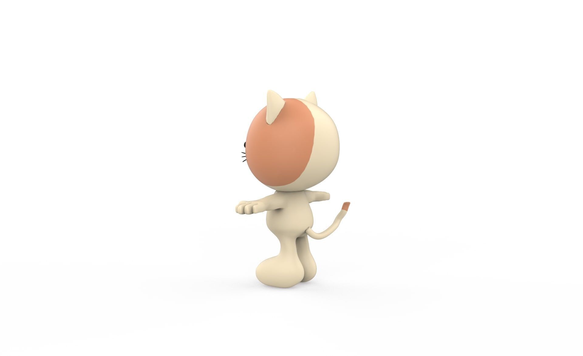 Character002 Cat Animal Low-poly 3D model_4