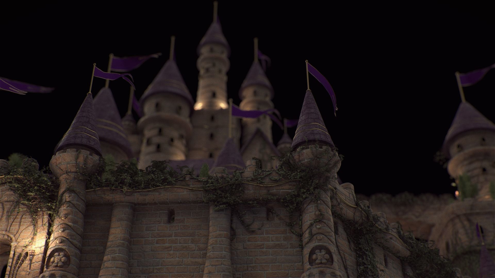 Fantasy night castle 3D model_14