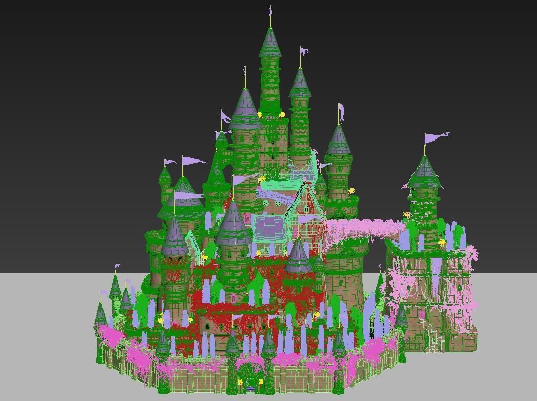Fantasy night castle 3D model_16