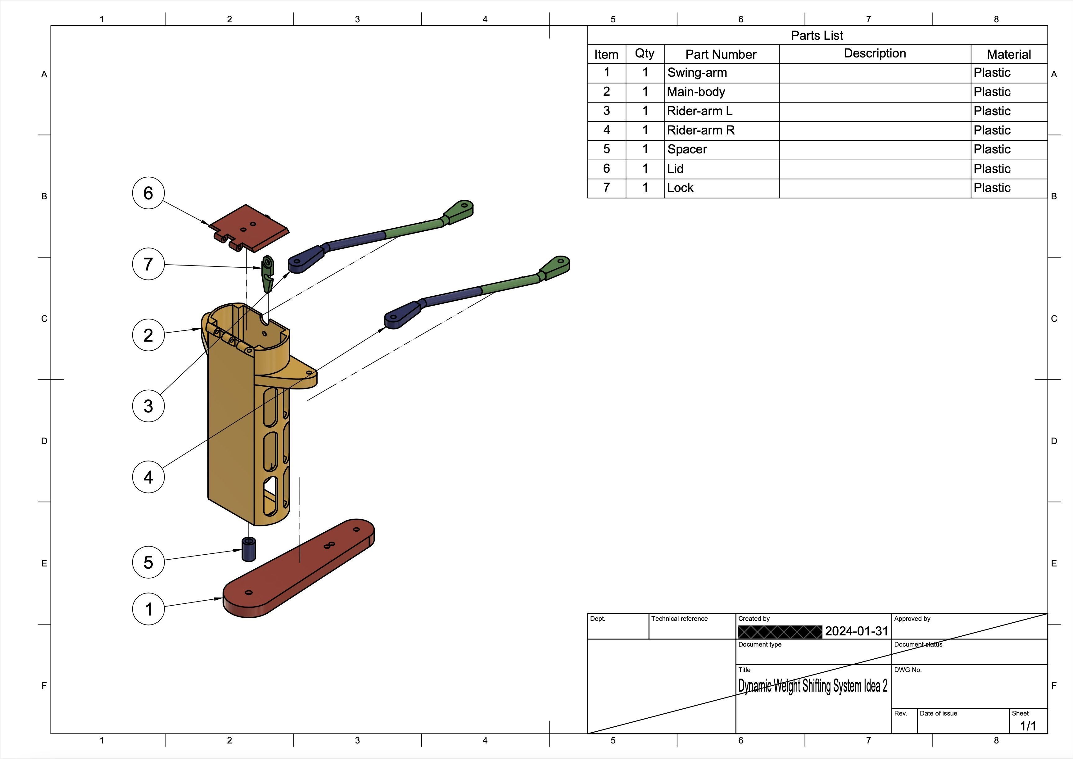 Dynamic Weight Transfer System for SkeeRide Polar Rc Snowmobile 3D print model_6