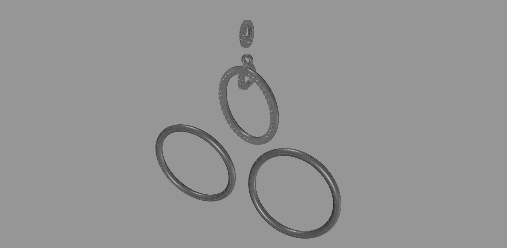 Interlocking Diamond Gold Pendant 3D print model_6