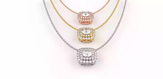 Double Halo Diamond Pendant