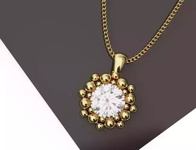 Pendant with gem for 3d print