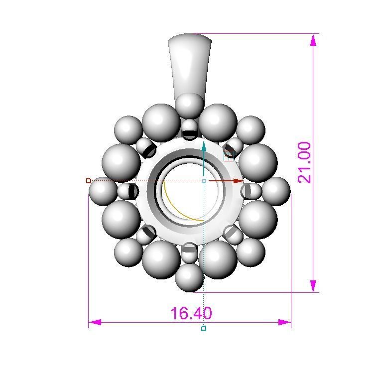 Pendant with gem for 3d print 3D print model_3