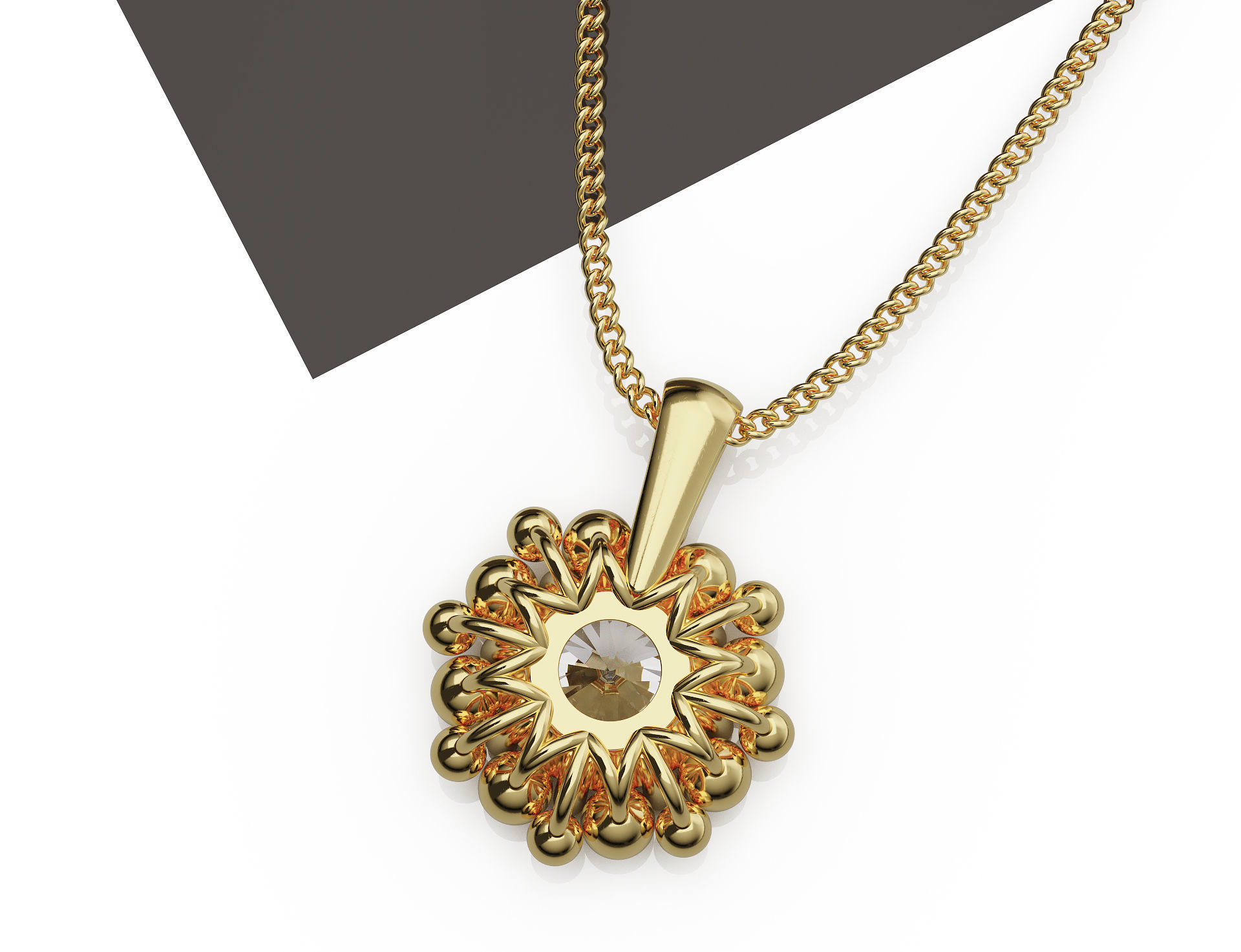 Pendant with gem for 3d print 3D print model_1