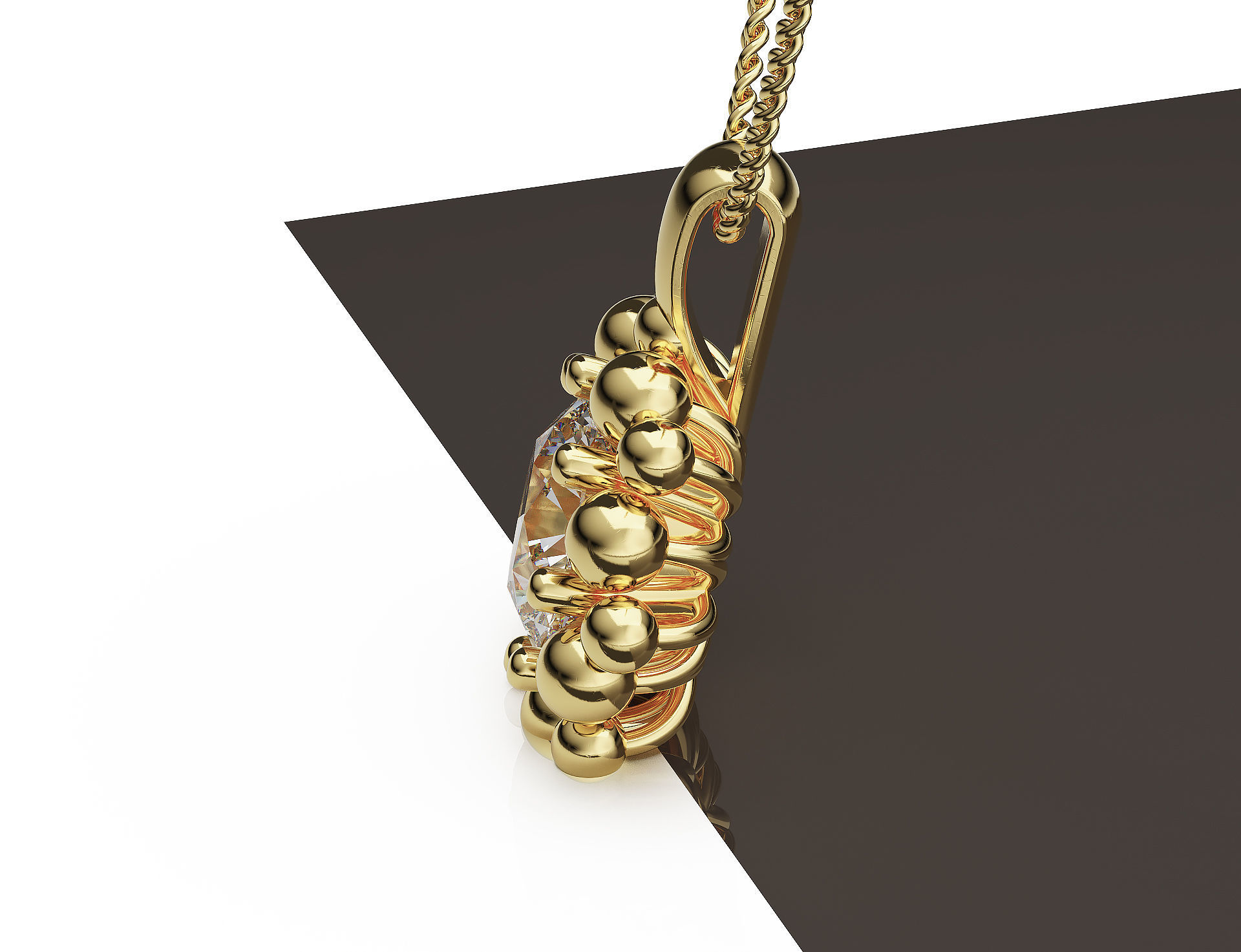 Pendant with gem for 3d print 3D print model_2