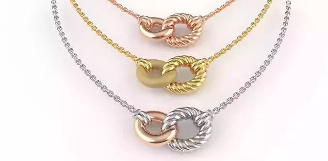 Two Tones Gold Pendant