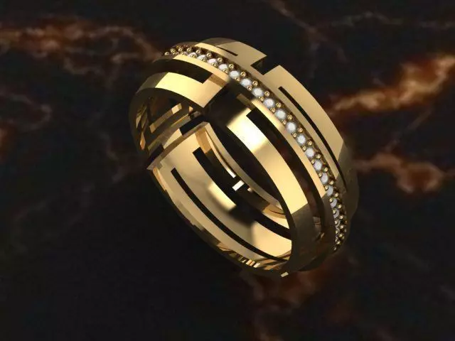 Motif Ring 18 Swiss Size 3D print model 3D print model 3D print model
