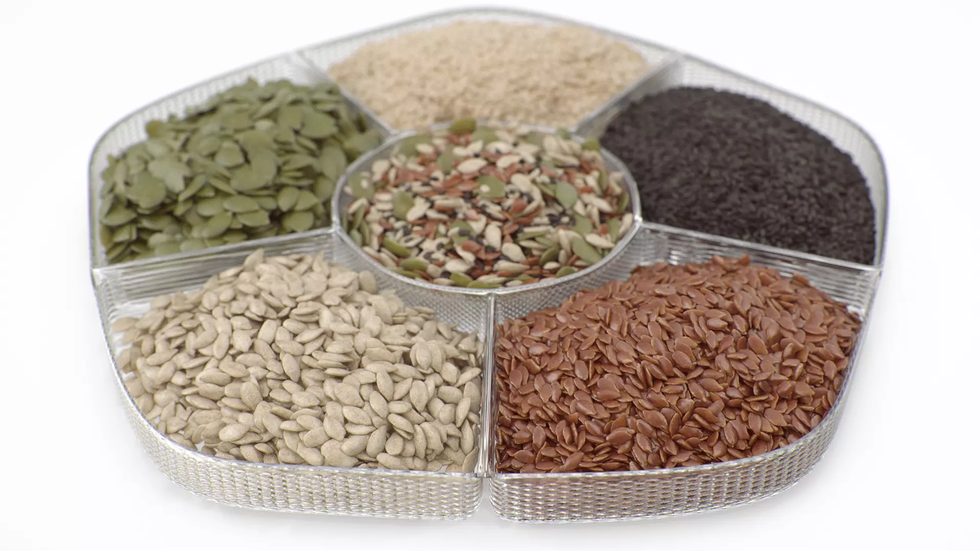 Compartment Bowl with Mixed Healthy Seeds 3D model_0