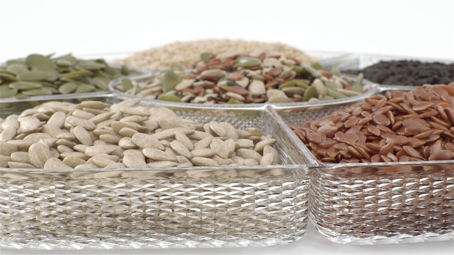 Compartment Bowl with Mixed Healthy Seeds 3D model_3