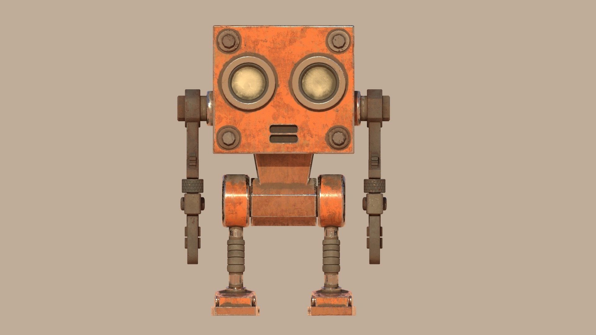 Stylized Wrenchbot Low-poly 3D model_2