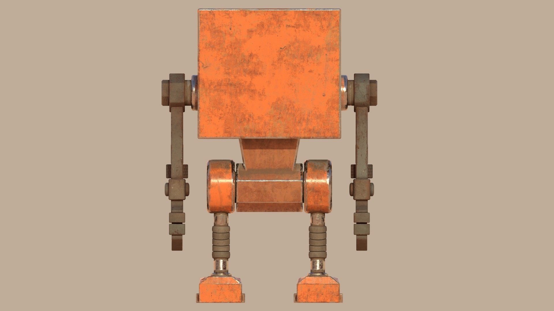 Stylized Wrenchbot Low-poly 3D model_6