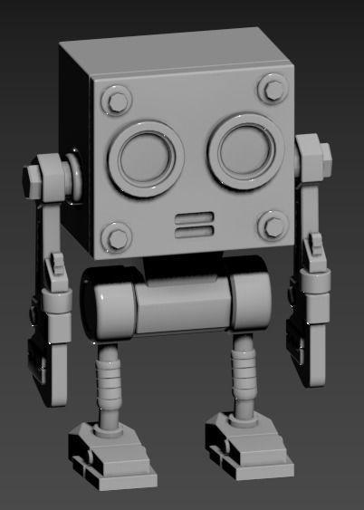 Stylized Wrenchbot Low-poly 3D model_17