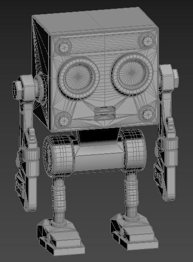 Stylized Wrenchbot Low-poly 3D model_18