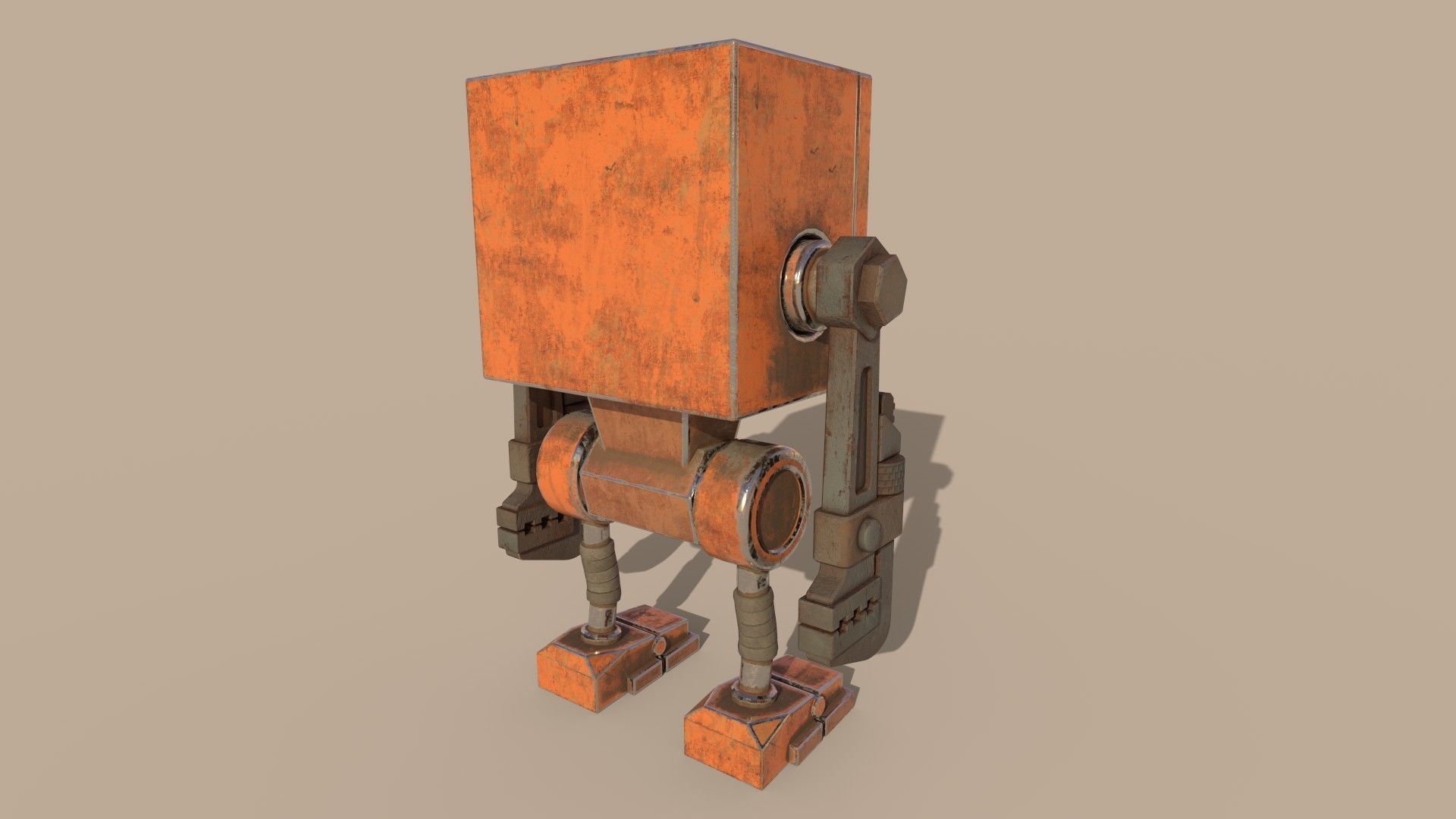Stylized Wrenchbot Low-poly 3D model_14
