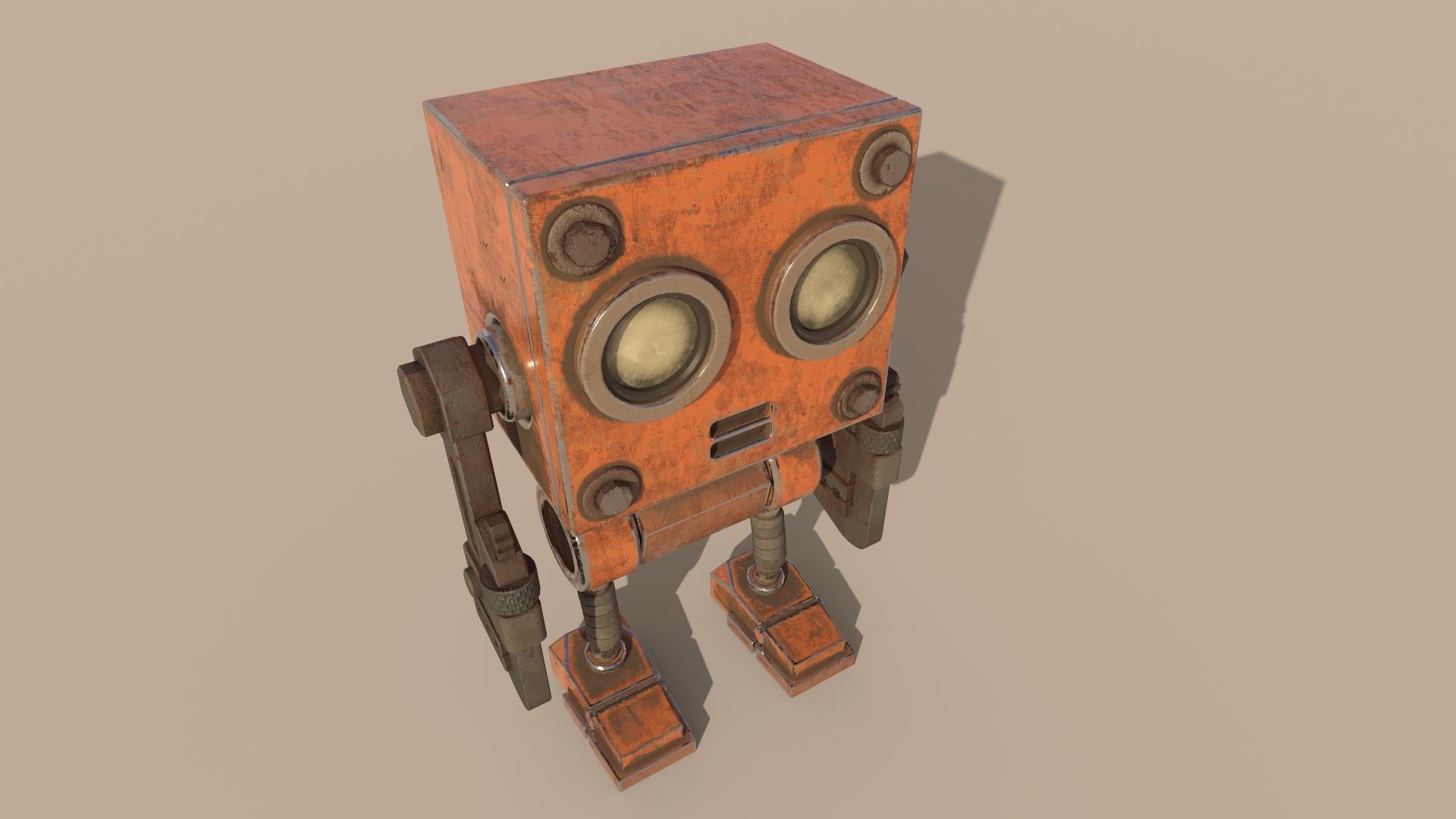 Stylized Wrenchbot Low-poly 3D model_16