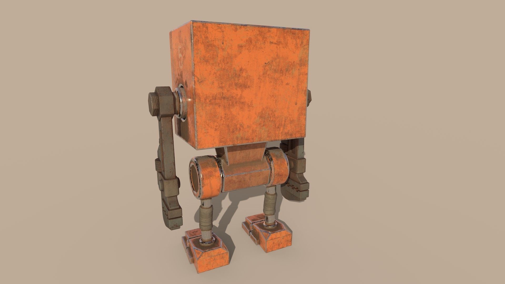 Stylized Wrenchbot Low-poly 3D model_13