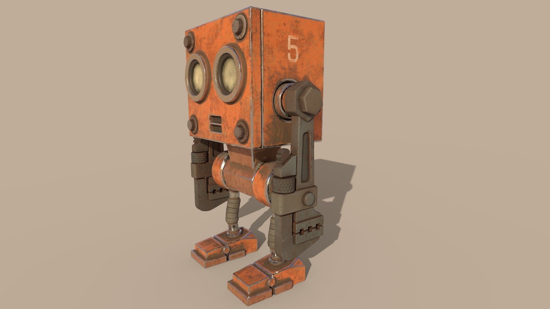 Stylized Wrenchbot Low-poly 3D model_10
