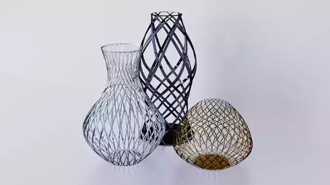 Metal vases set Free 3D print model