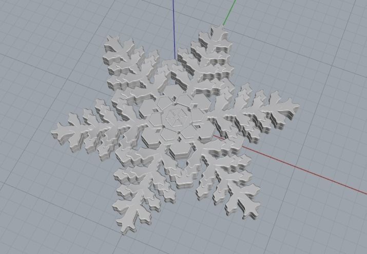 Pendant Snowflake N012084 3D print model_2