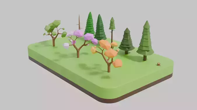 Low poly tree collection