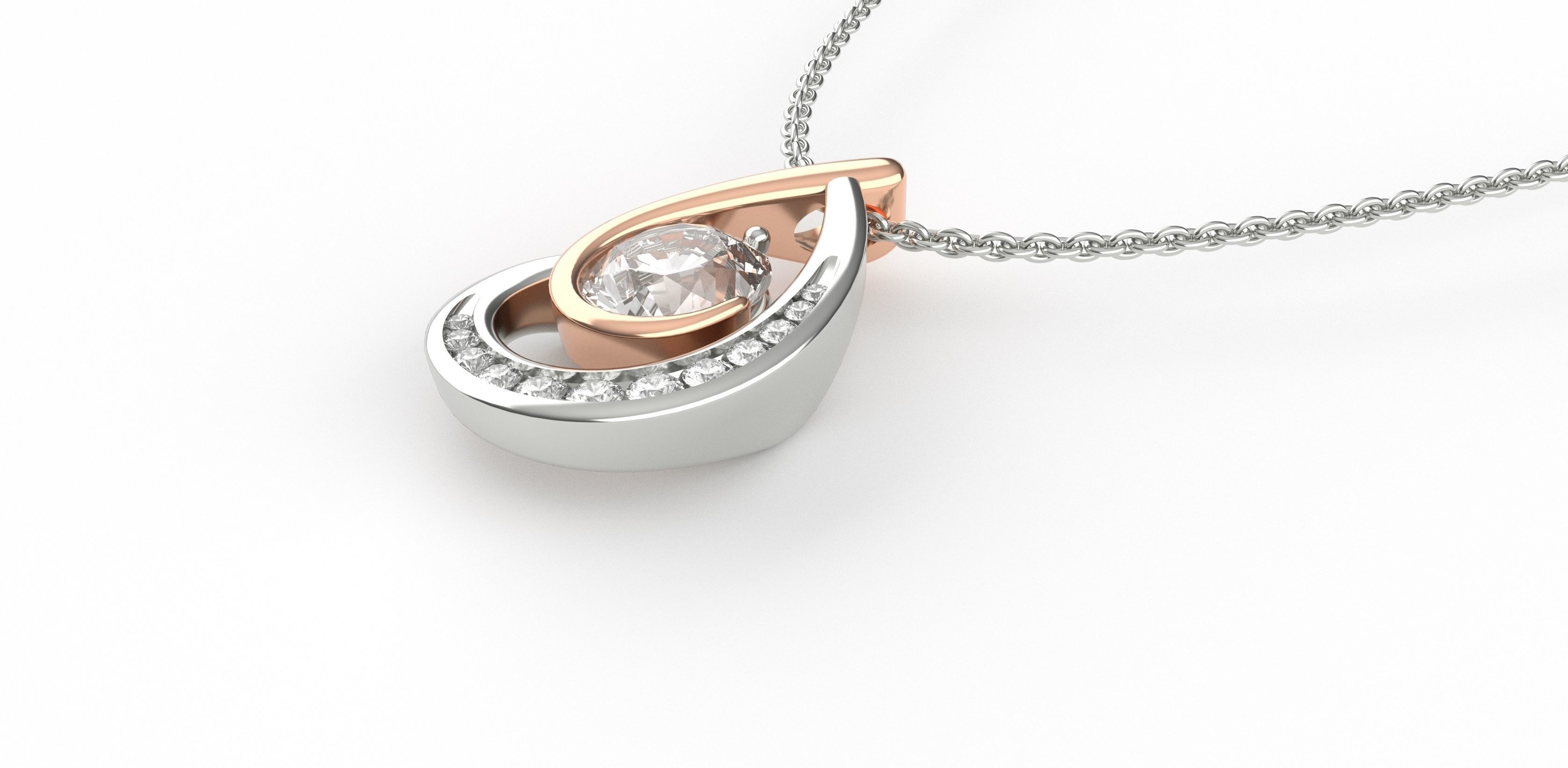 Pear Shape Gold Pendant 3D print model_1