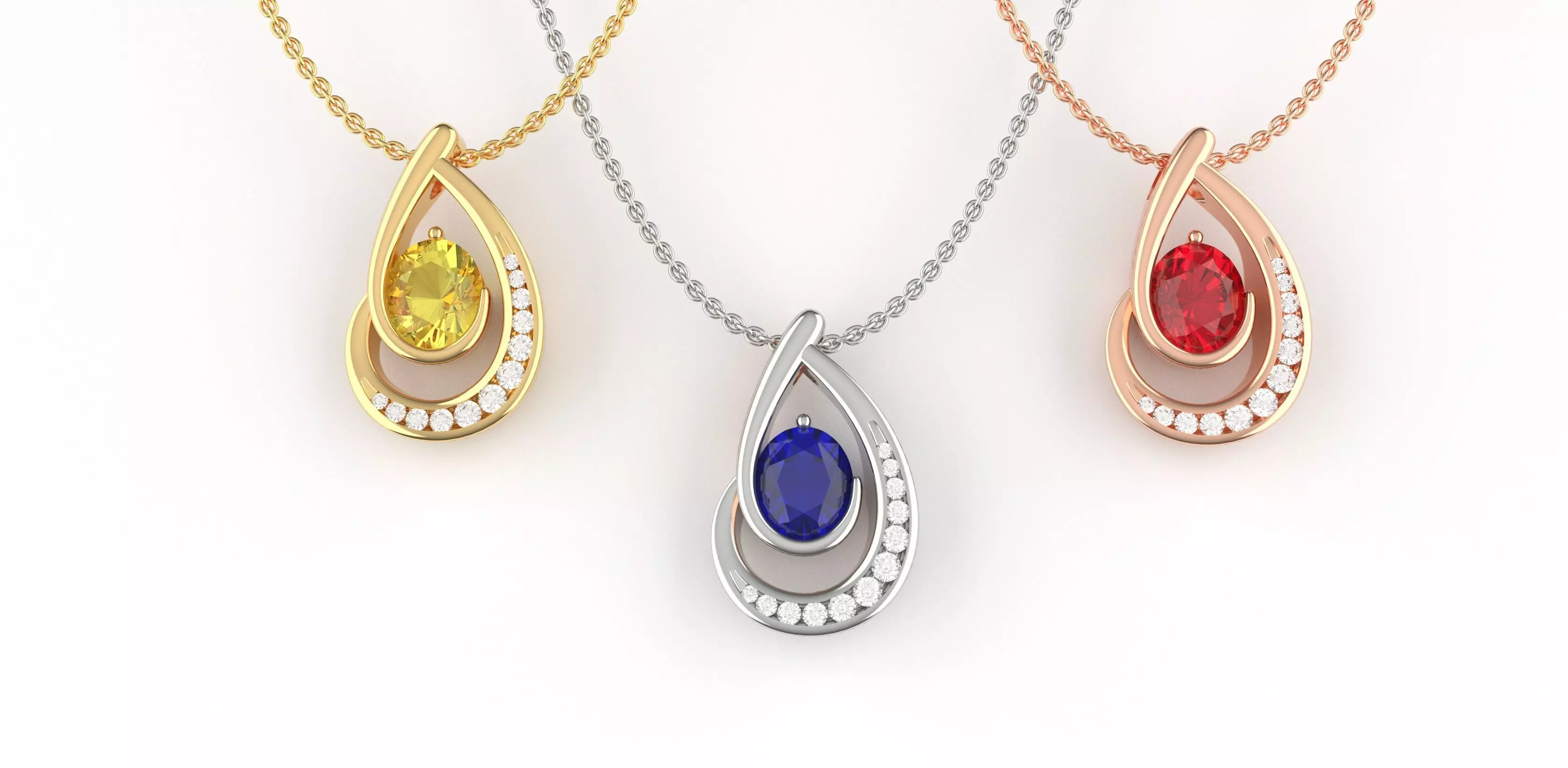 Pear Shape Gold Pendant 3D print model_0