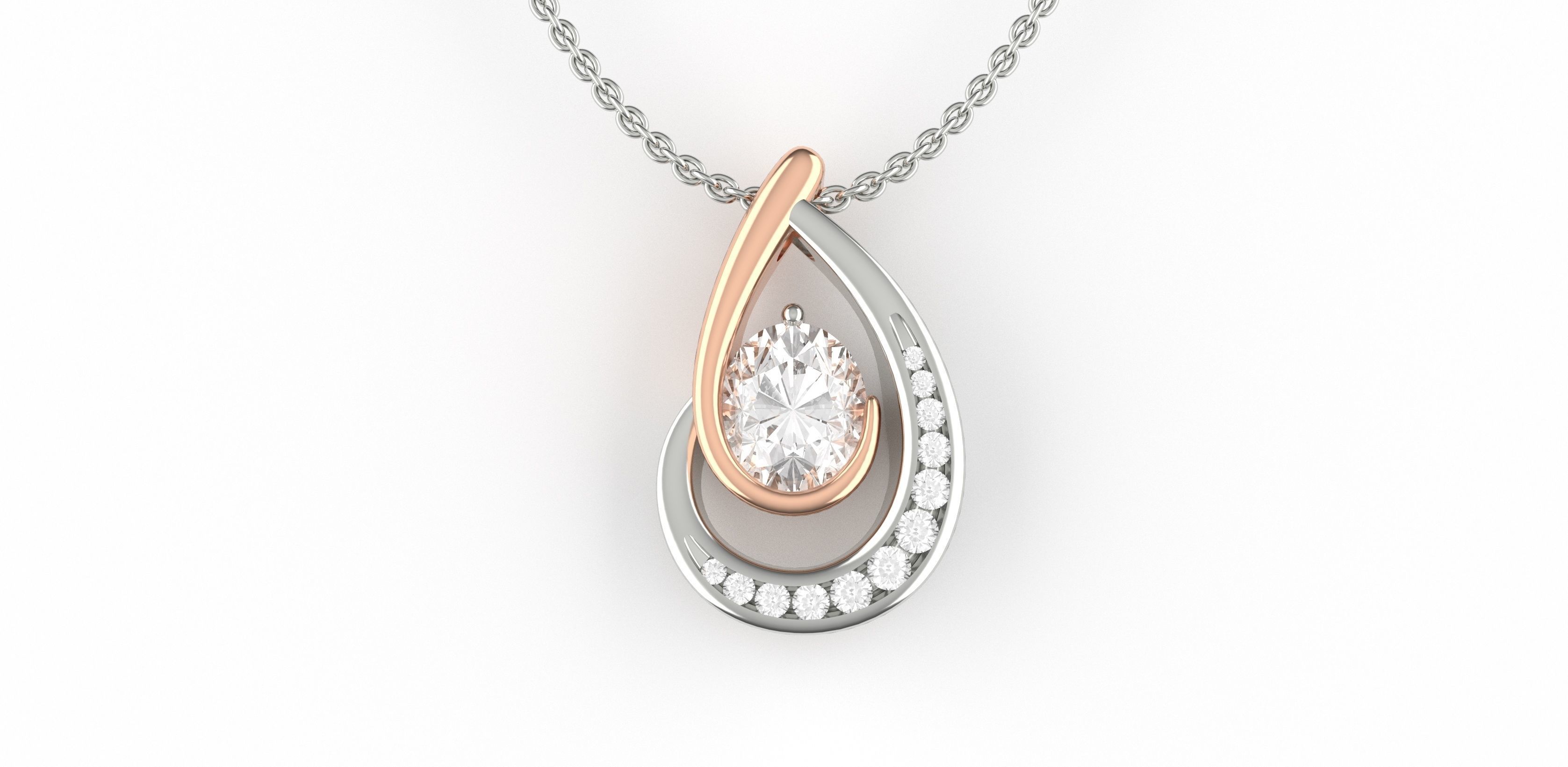 Pear Shape Gold Pendant 3D print model_2