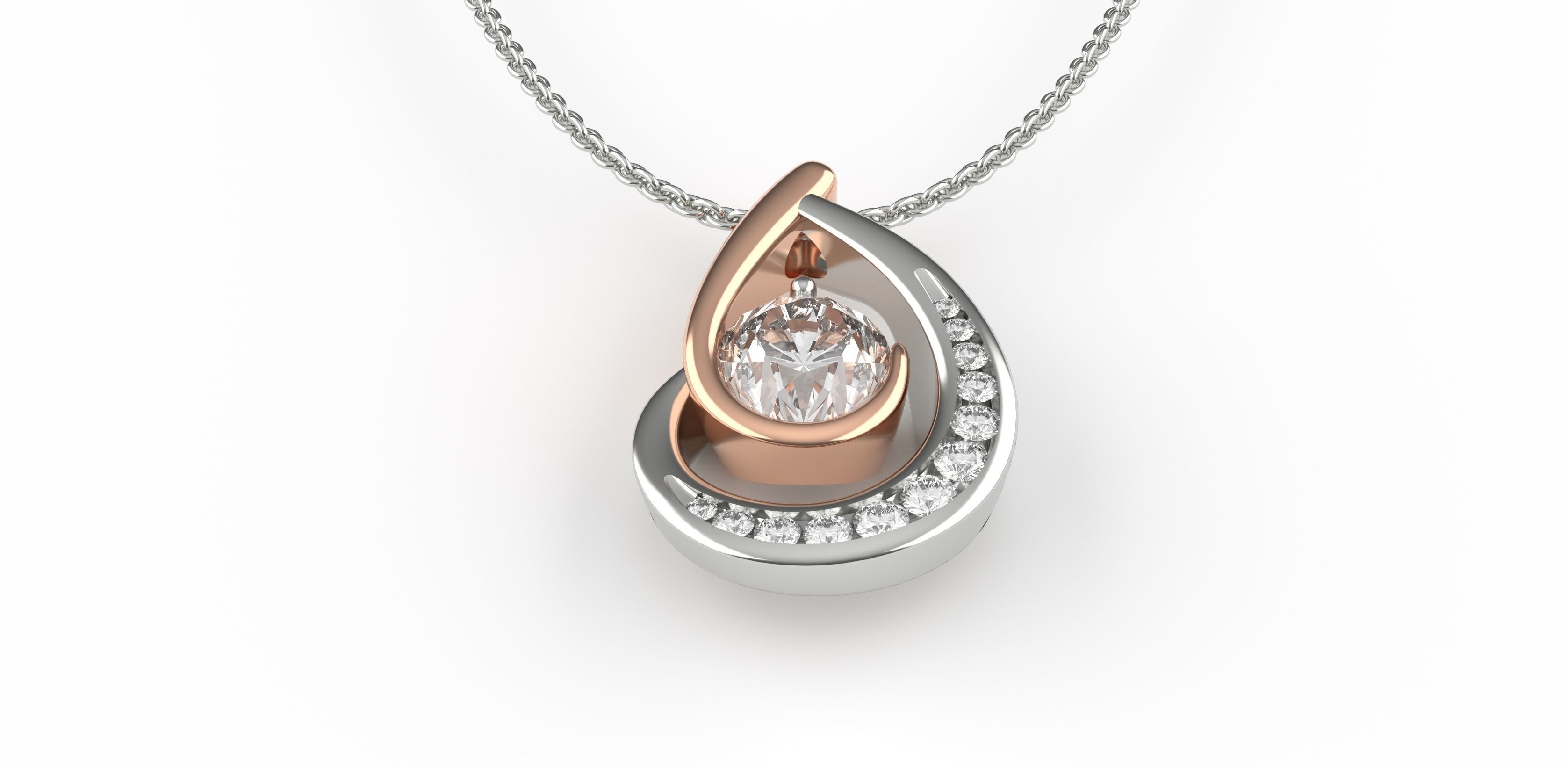 Pear Shape Gold Pendant 3D print model_3