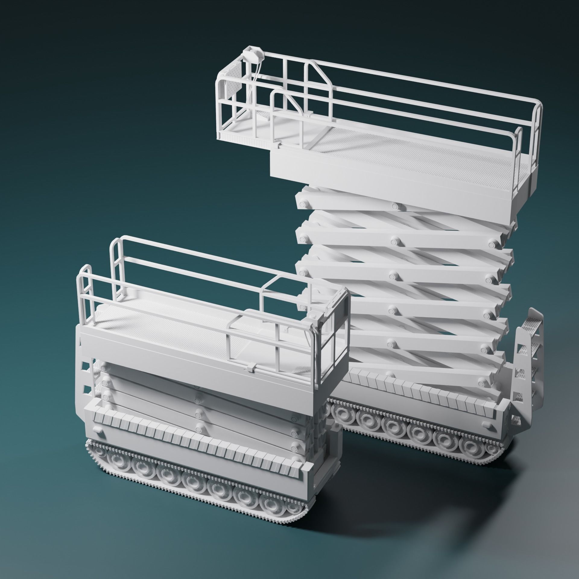 Hydraulic Scissor Lift with Track Crawler Hero Scale 3D print model_6