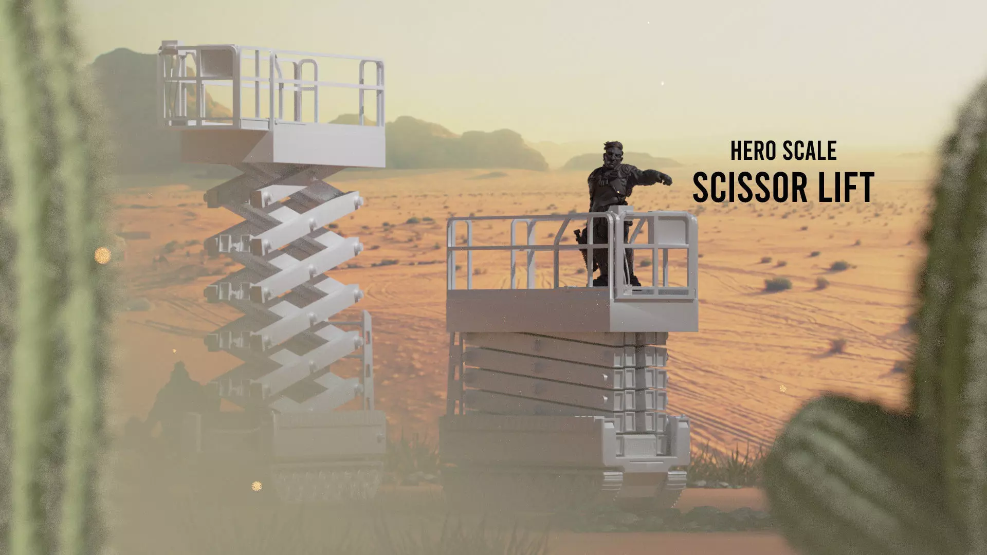 Hydraulic Scissor Lift with Track Crawler Hero Scale 3D print model_0