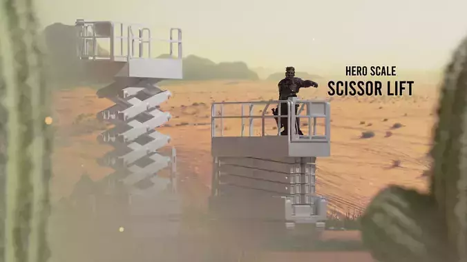 Hydraulic Scissor Lift with Track Crawler Hero Scale 3D print model
