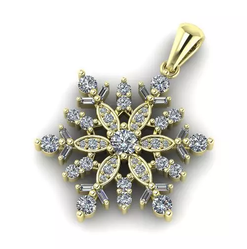Pendant snowflake N012071 3D print model