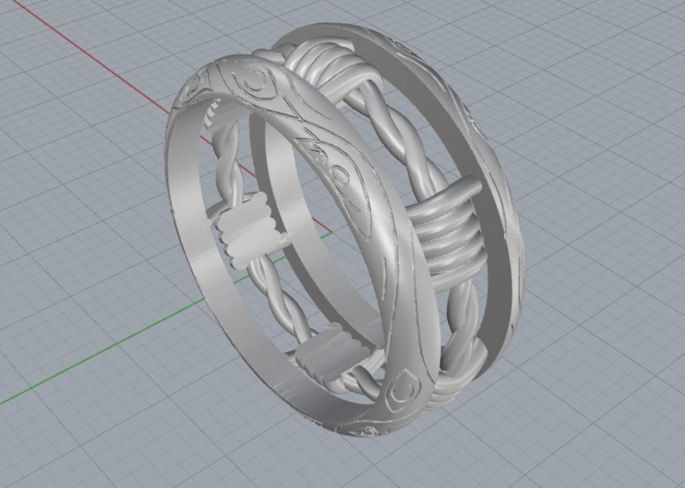 wedding ring 3D print model_12