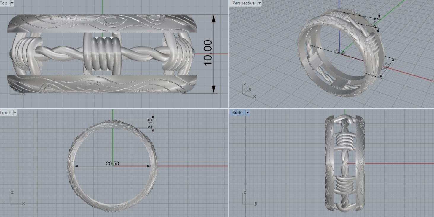 wedding ring 3D print model_6