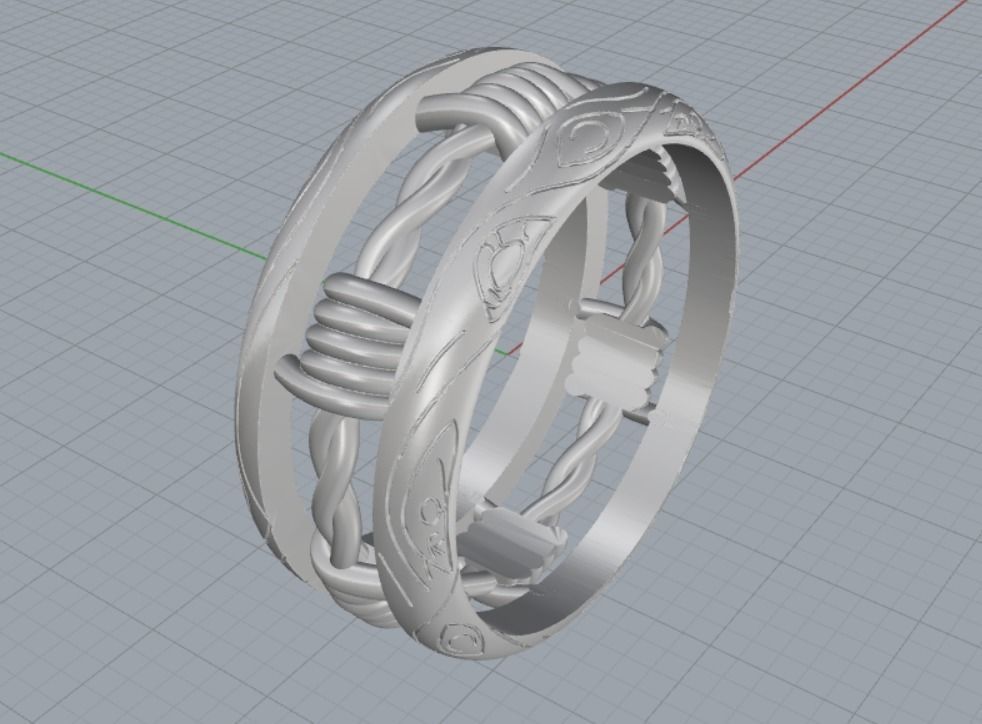 wedding ring 3D print model_11