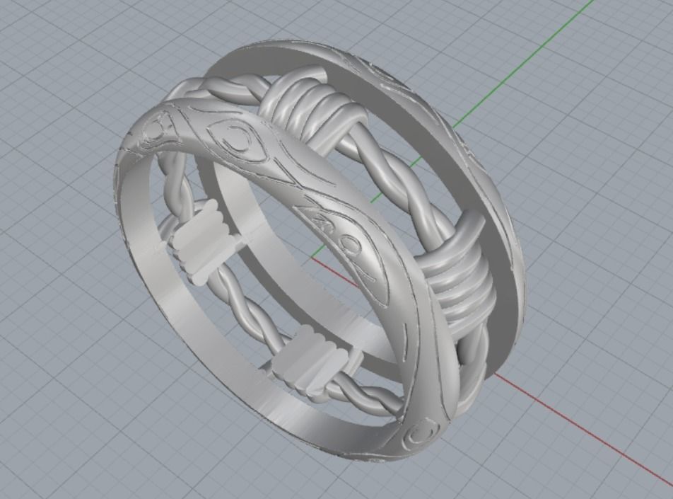 wedding ring 3D print model_9