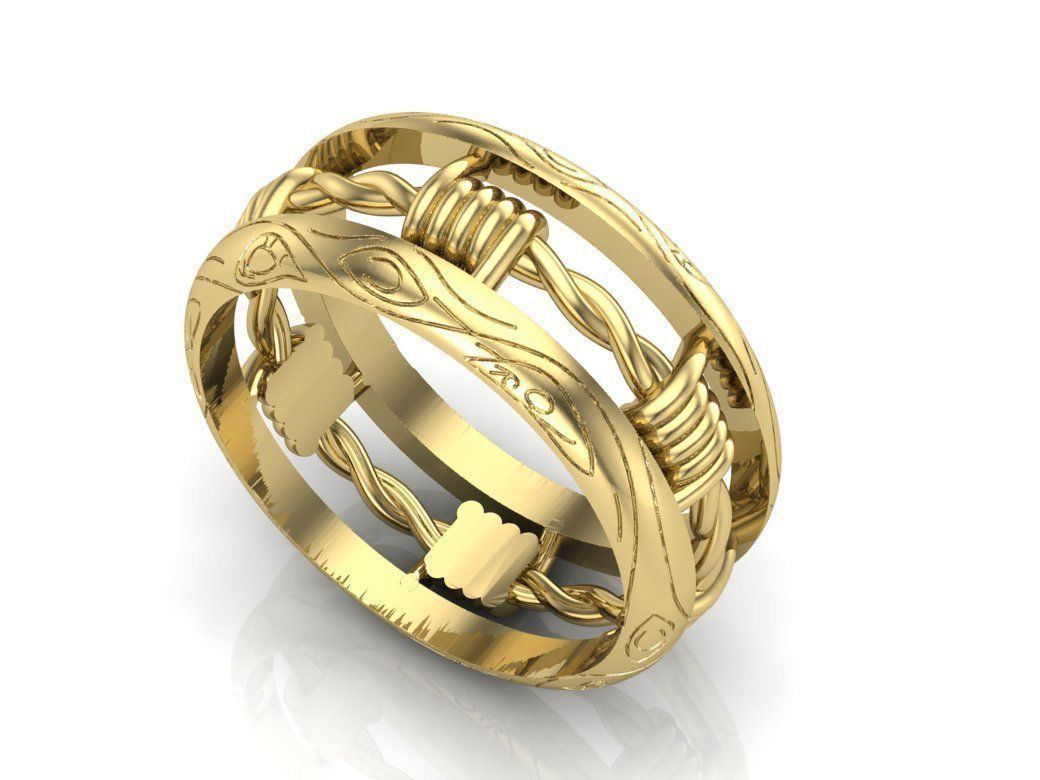 wedding ring 3D print model_3