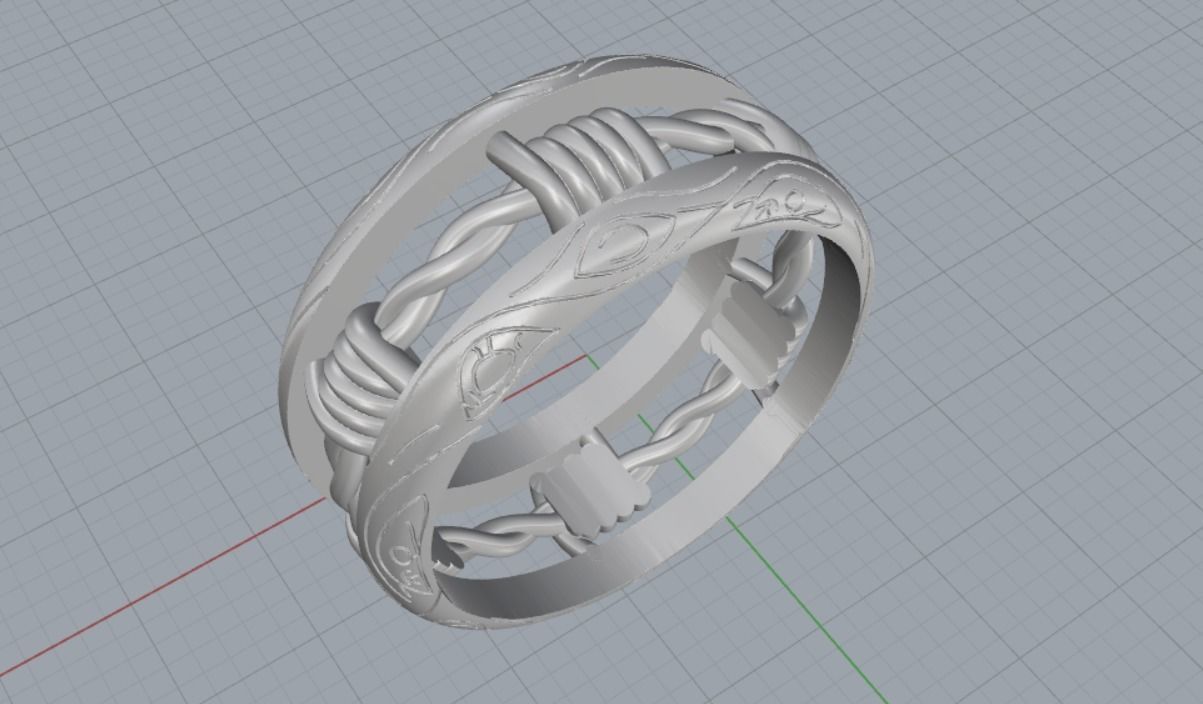 wedding ring 3D print model_8