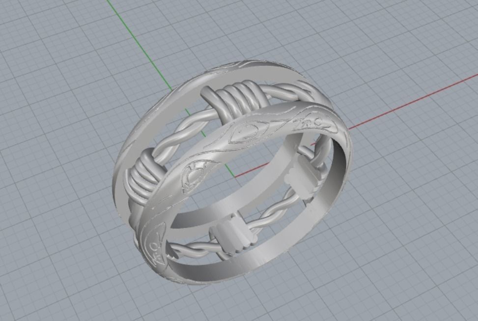 wedding ring 3D print model_4