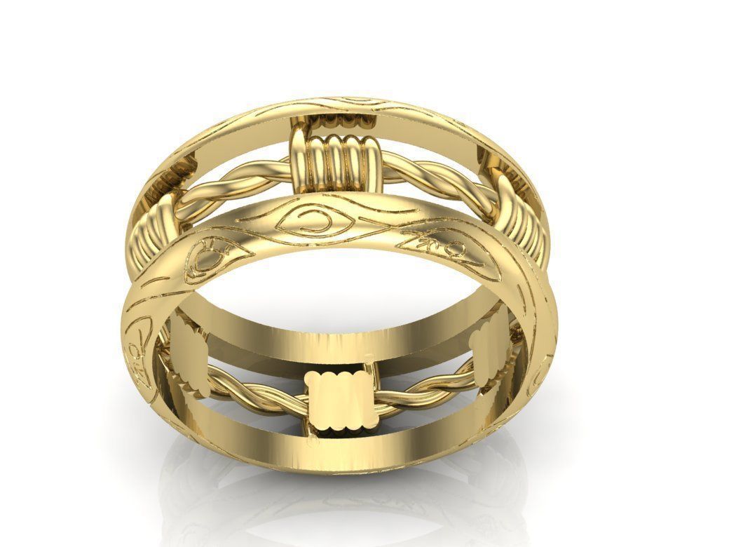 wedding ring 3D print model_2