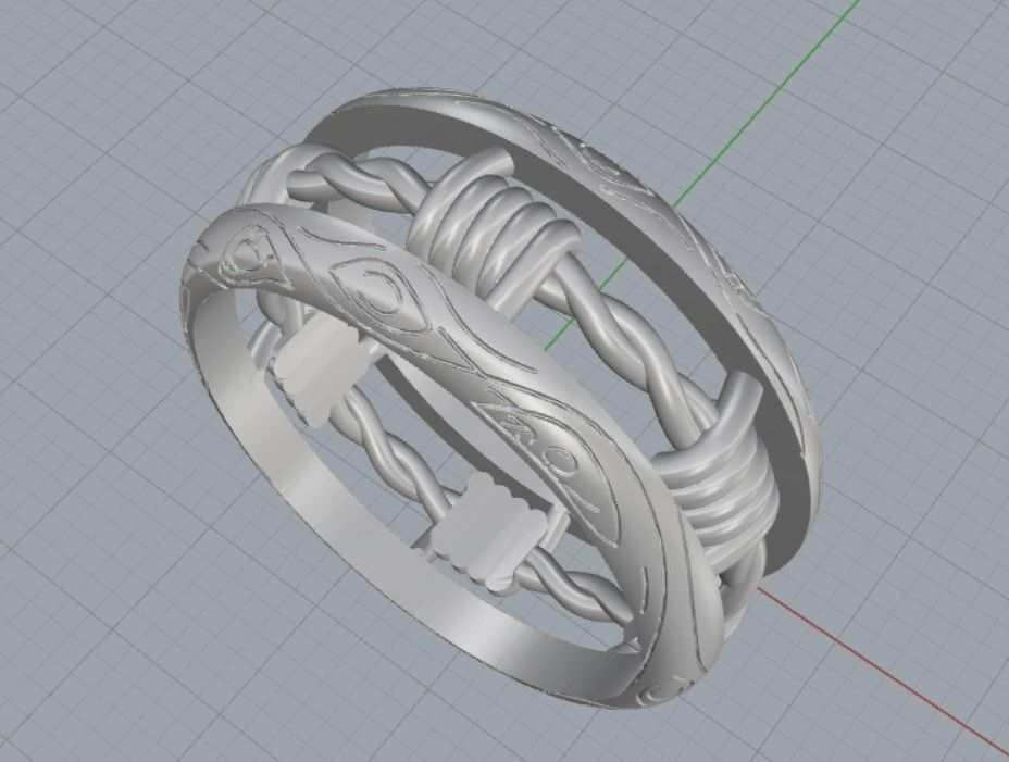 wedding ring 3D print model_7