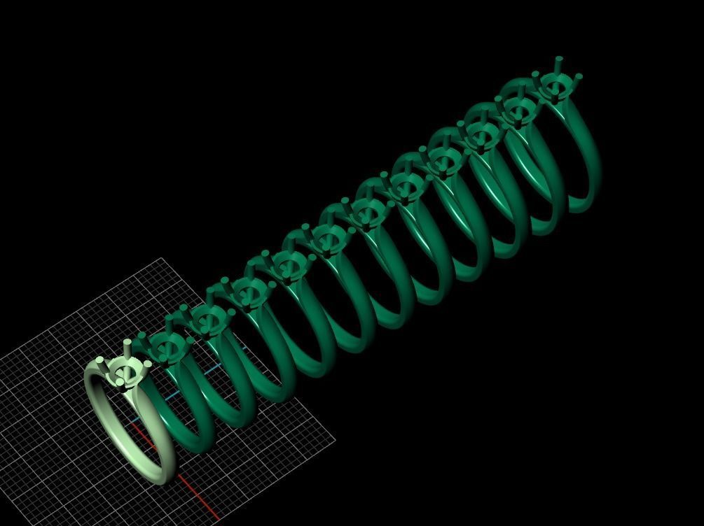 Solitaire ring 5mm gem 3D print model_7