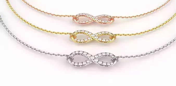 Diamond Infinity Gold Pendant 