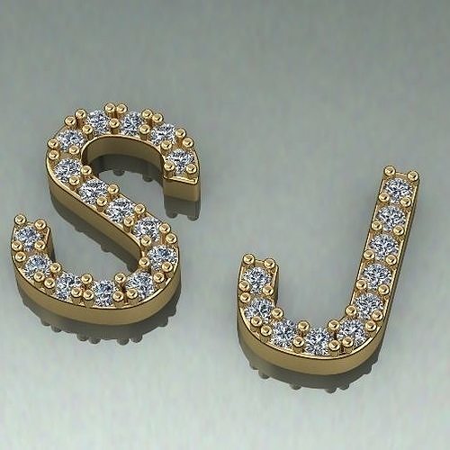 Letters C J N012050 3D print model