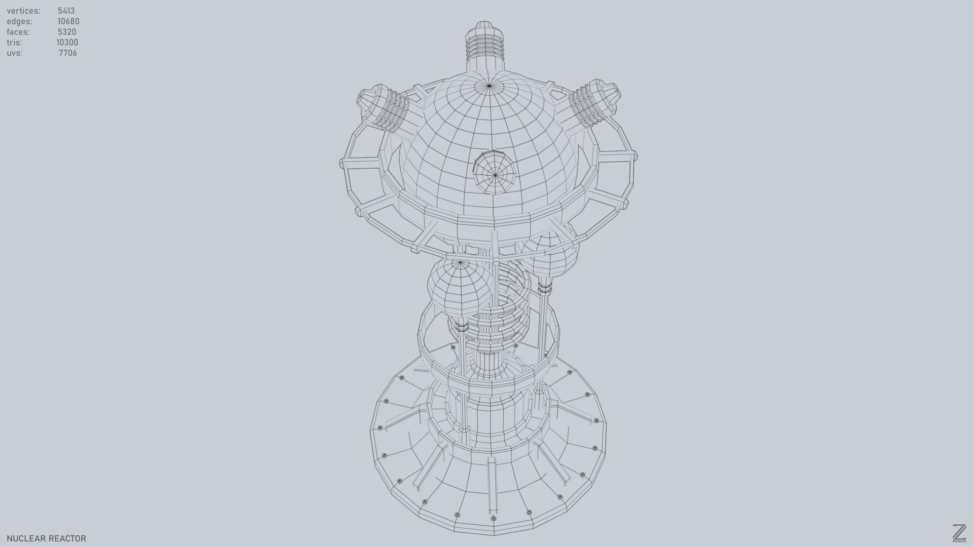Nuclear reactor Low-poly 3D model_10