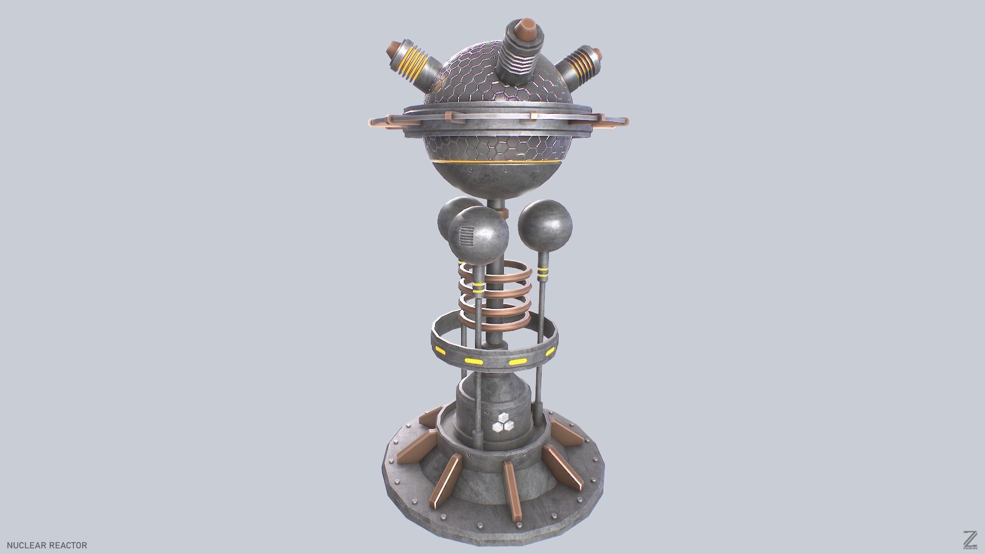 Nuclear reactor Low-poly 3D model_7