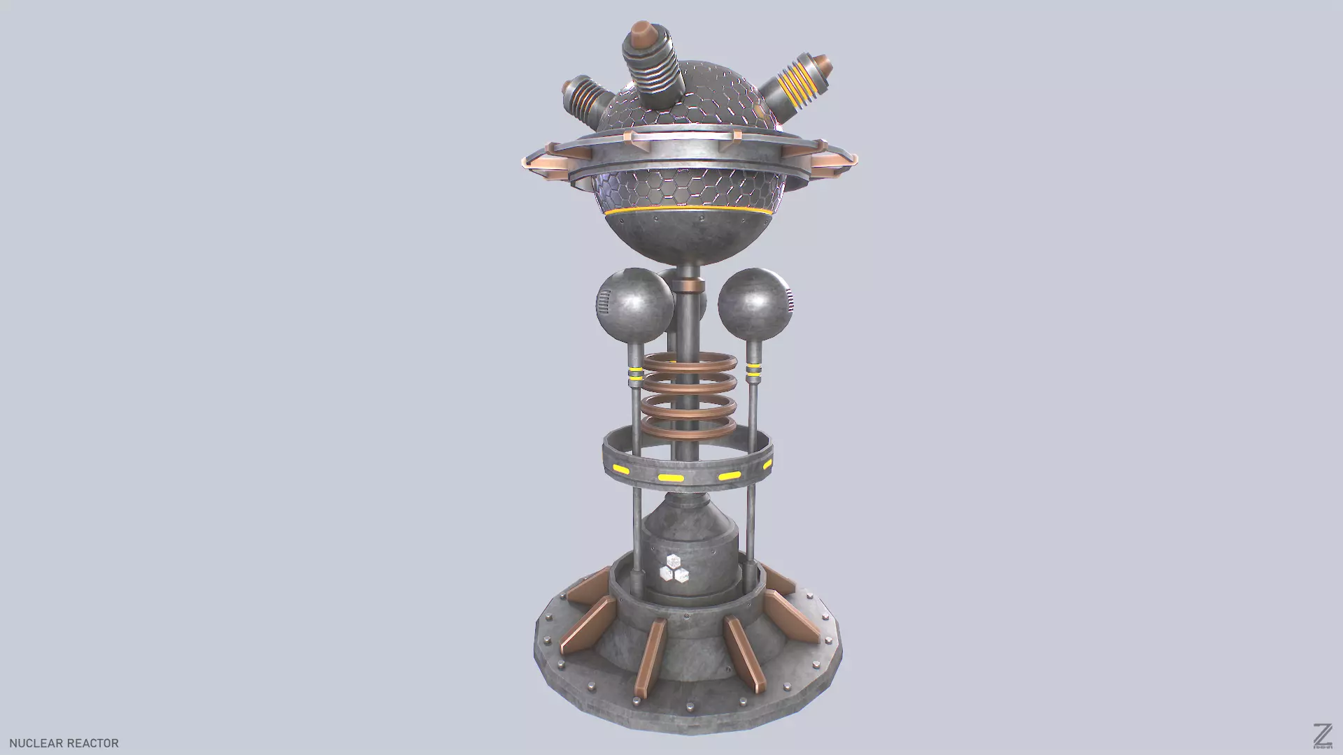 Nuclear reactor Low-poly 3D model_0